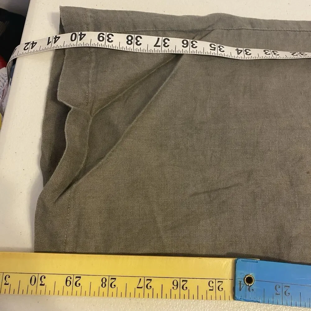 H&M Women Sz10 Straight Leg 100% Linen Dress Pants Lightweight Casual Dark Gray